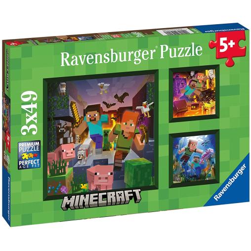 Puzzle Ravensburger Minecraft de 3x49 Piezas