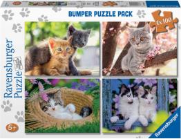 Puzzle Ravensburger Pequeños Gatitos de 4 x 100 Piezas