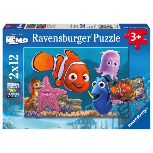 Puzzle Ravensburger Nemo, Pequeño Fugitivo de 2x12 Piezas