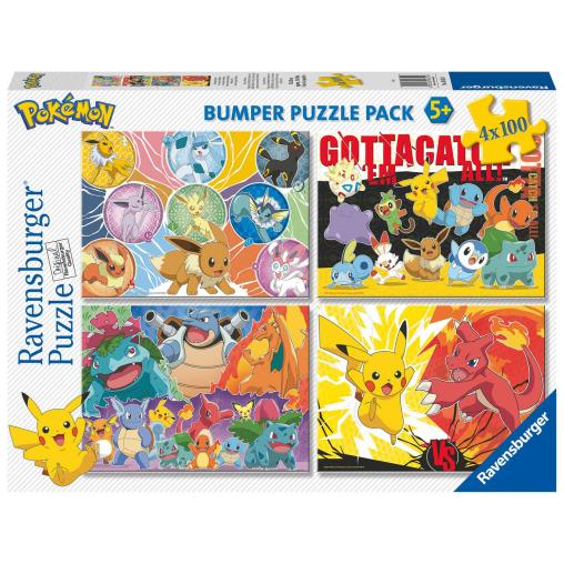 Puzzle Ravensburger Nuestros Amigos Pokémon de 4 x 100 Piezas