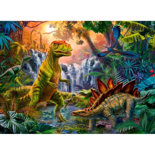 Puzzle Ravensburger Oasis de Dinosaurios XXL de 100 Piezas