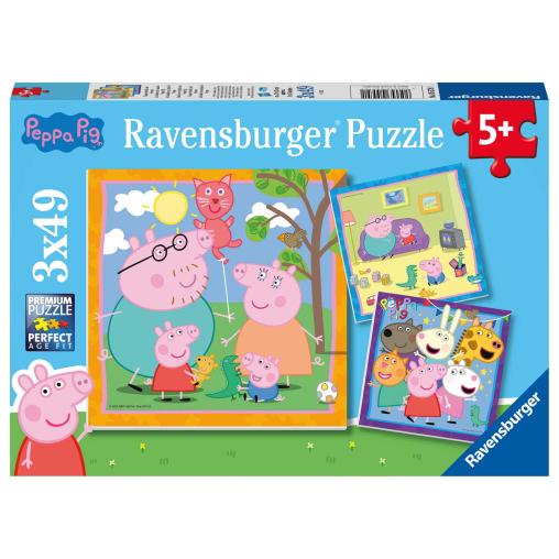 Puzzle Ravensburger Peppa Pig Familia y Amigos de 3x49 Pzs