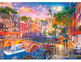 Puzzle Ravensburger Puesta de Sol sobre Ámsterdam 1000 Pzs