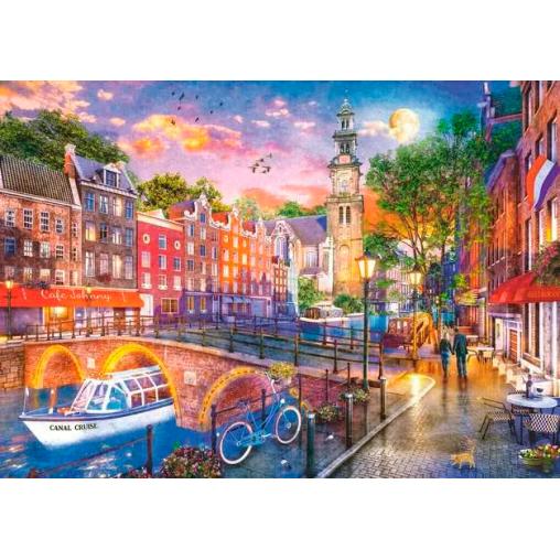 Puzzle Ravensburger Puesta de Sol sobre Ámsterdam 1000 Pzs