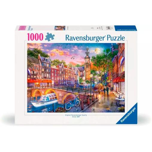 Puzzle Ravensburger Puesta de Sol sobre Ámsterdam 1000 Pzs