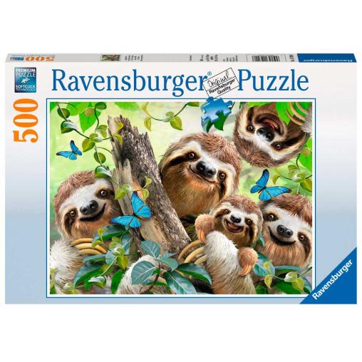 Puzzle Ravensburger Selfie entre Perezosos, 500 Piezas