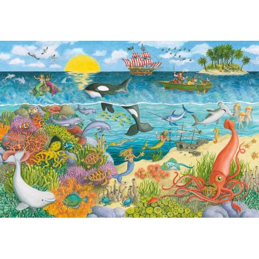 Puzzle Ravensburger Sirenas y Piratas de 2x24 Piezas