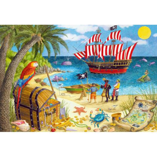 Puzzle Ravensburger Sirenas y Piratas de 2x24 Piezas