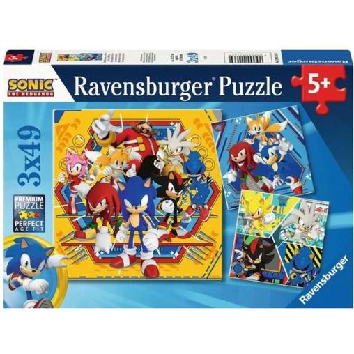 Puzzle Ravensburger Sonic de 3x49 Piezas