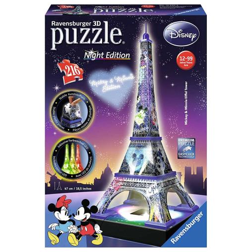 Puzzle Ravensburger Torre Eiffel Disney Night Edition 3D 3D 216