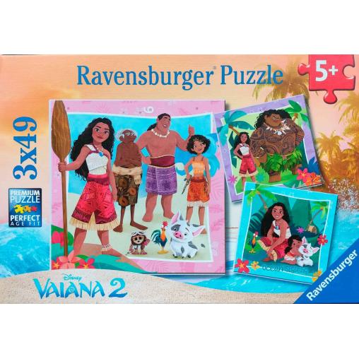 Puzzle Ravensburger Vaiana 2 de 3x49 Piezas