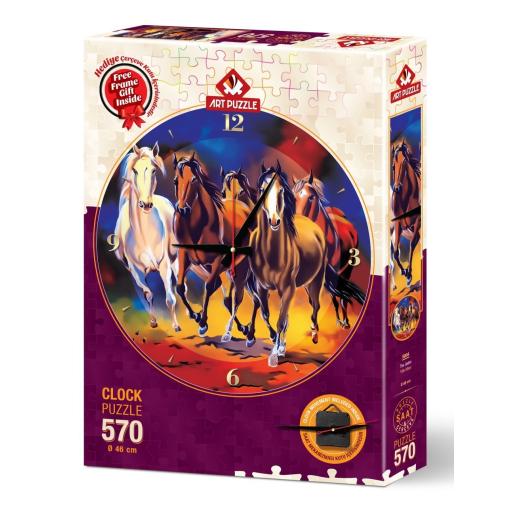 Puzzle Reloj Art Puzzle Caballos Jades 570 Piezas