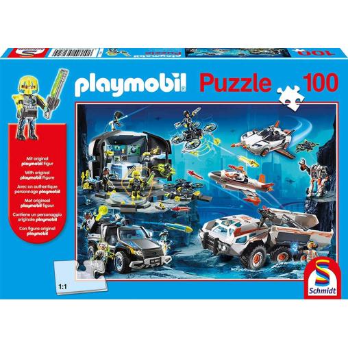 Puzzle Schmidt Agentes Especiales de Playmobil de 100 Piezas