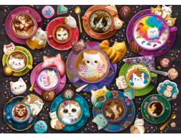 Puzzle Schmidt Café Arte con Gatitos de 500 Piezas