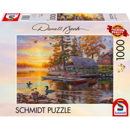 Puzzle Schmidt Casa Flotante con Canoas de 1000 Piezas