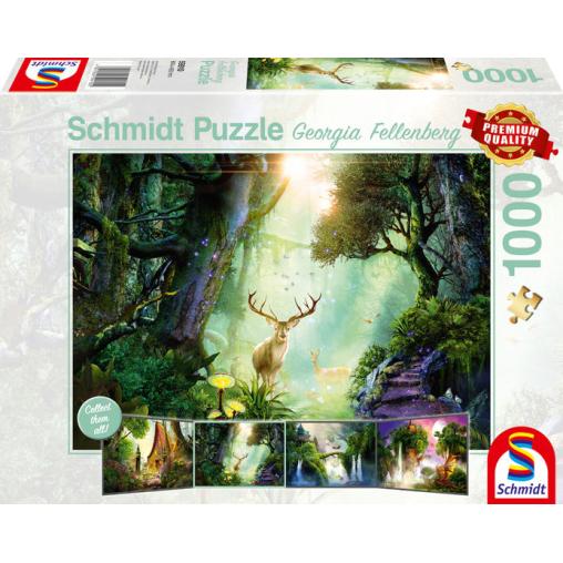 Puzzle Schmidt Ciervos en el Bosque de 1000 Piezas