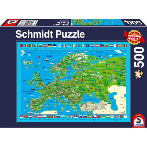 Puzzle Schmidt Descubra Europa de 500 Piezas