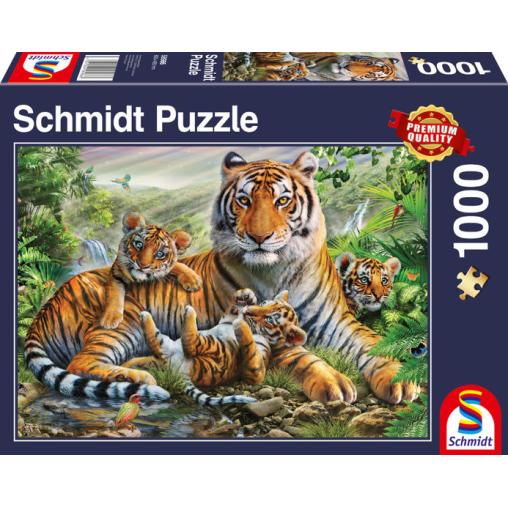 Puzzle Schmidt El Tigre y sus Cachorros de 1000 Pzs