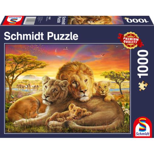 Puzzle Schmidt Familia de Leones de 1000 Piezas