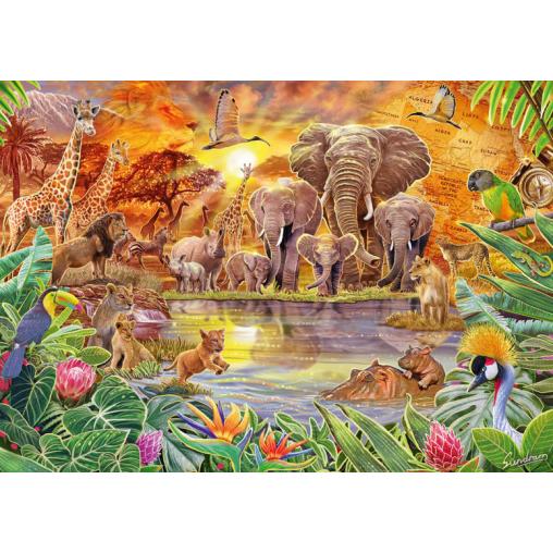 Puzzle Schmidt Fauna Africana de 1000 Piezas