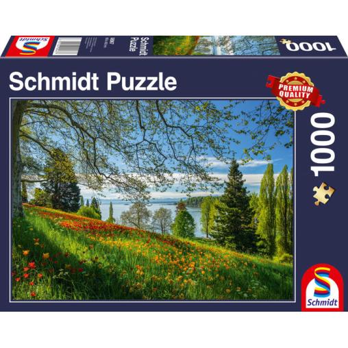 Puzzle Schmidt Floración de Tulipanes, Isla Mainau de 1000 Pzs