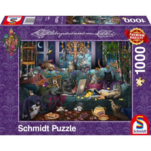 Puzzle Schmidt Gatos en Cuarentena de 1000 Piezas