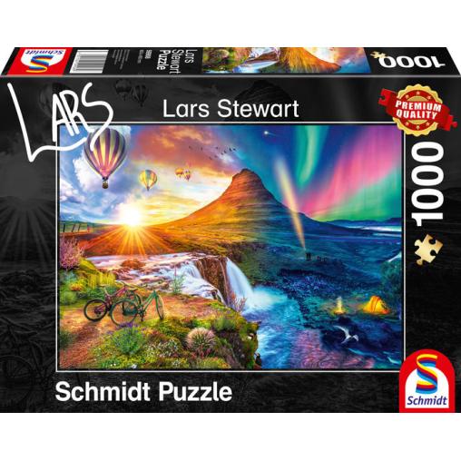 Puzzle Schmidt Islandia, Día y Noche de 1000 Piezas