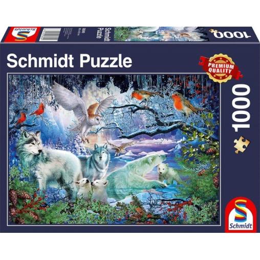 Puzzle Schmidt Lobos en el Bosque en Invierno de 1000 Piezas