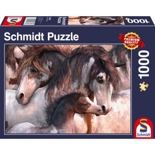 Puzzle Schmidt Manada de Caballos Pintos de 1000 Piezas