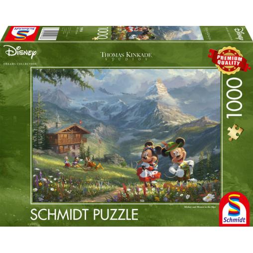 Puzzle Schmidt Mickey y Minnie en los Alpes de 1000 Pzs