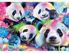 Puzzle Schmidt Pandas Arcoiris Neón de 1000 Piezas