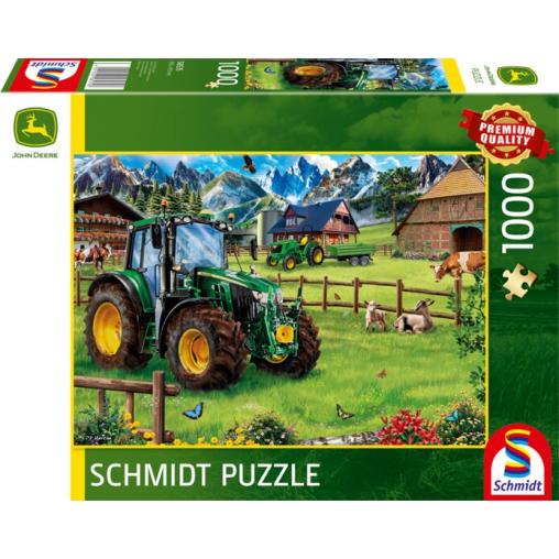 Puzzle Schmidt Pasto Alpino con Tractor de 1000 Piezas