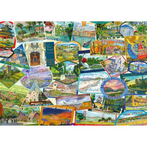 Puzzle Schmidt Pegatinas de Viajes de 1000 Piezas