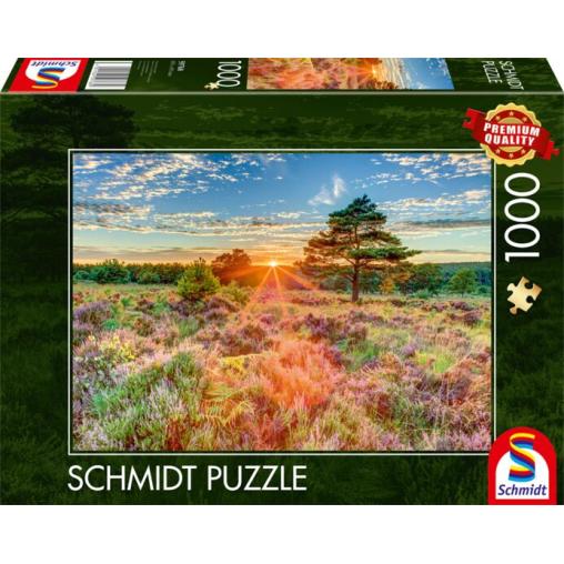 Puzzle Schmidt Puesta de Sol en el Brezal 1000 Piezas