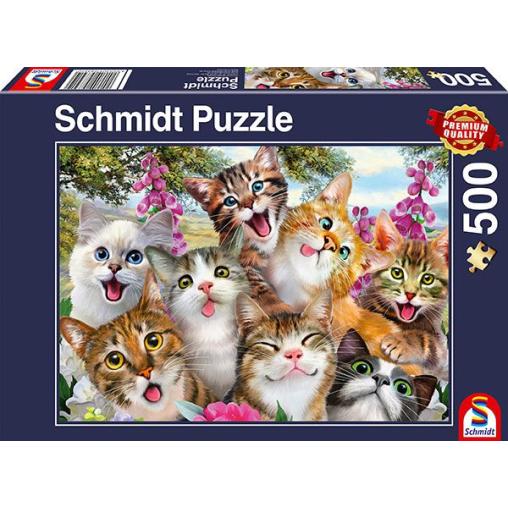 Puzzle Schmidt Selfie de Gatos de 500 Piezas