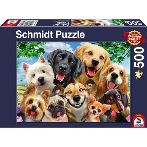 Puzzle Schmidt Selfie de Perros de 500 Piezas