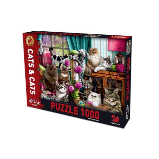 Puzzle Star Casa de Gatos de 1000 Piezas