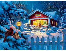 Puzzle SunsOut Bungalow de Navidad de 1000 Piezas