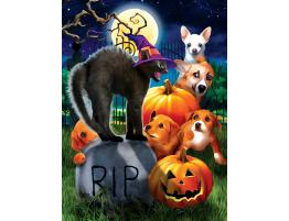 Puzzle SunsOut Cachorros en Halloween XXL de 300 Piezas