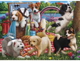 Puzzle SunsOut Cachorros en un Picnic de 500 Pzs