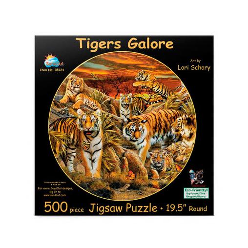 Puzzle SunsOut Circular Manada de Tigres XXL  500 Pzs