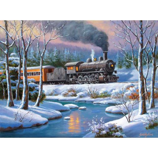 Puzzle SunsOut Expreso del Bosque de Invierno de 1000 Piezas