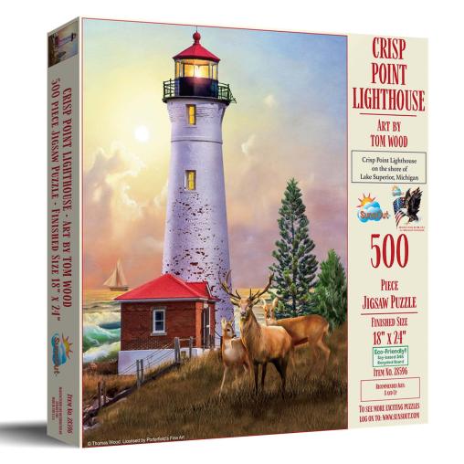 Puzzle SunsOut Faro de Crisp Point XXL de 500 Piezas