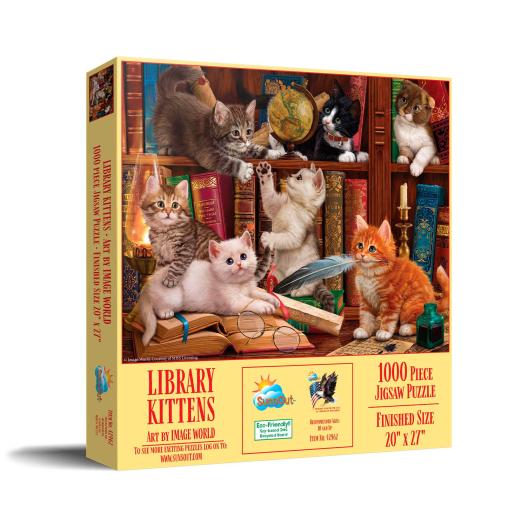 Puzzle SunsOut Gatitos de Biblioteca de 1000 Piezas