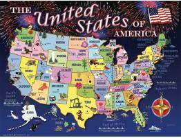 Puzzle SunsOut Mapa de Estados Unidos de 1000 Piezas