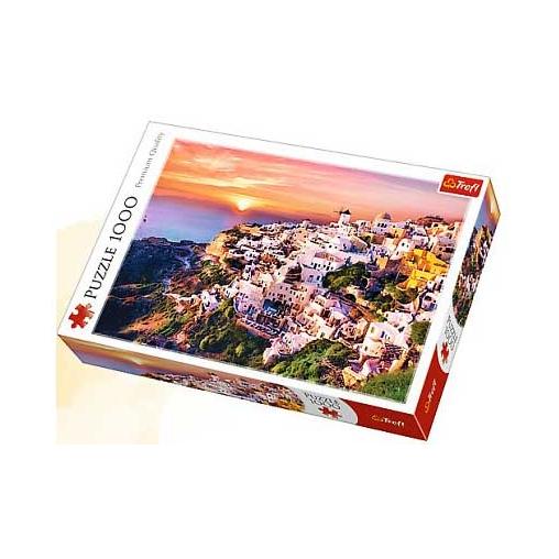 Puzzle Trefl Atardecer en Santorini de 1000 Piezas