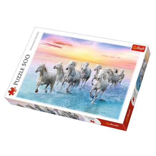 Puzzle Trefl Caballos Balncos al Galope de 500 Piezas