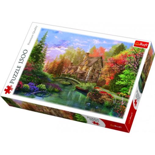 Puzzle Trefl Cabaña en el Lago de 1500 Piezas