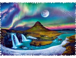 Puzzle Trefl Crazy Shapes Aurora Boreal Sobre Islandia de 600 P