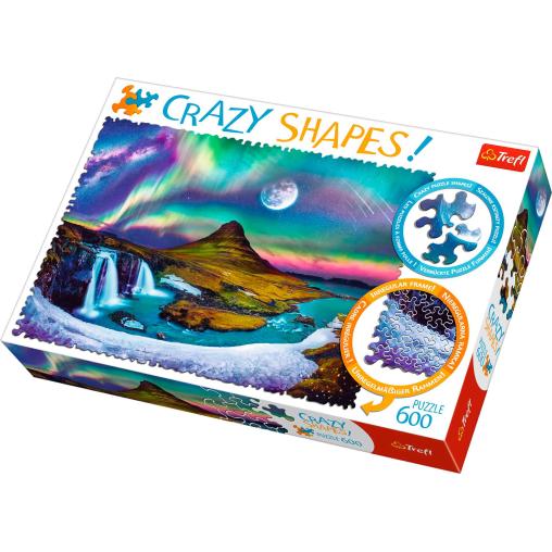 Puzzle Trefl Crazy Shapes Aurora Boreal Sobre Islandia de 600 P